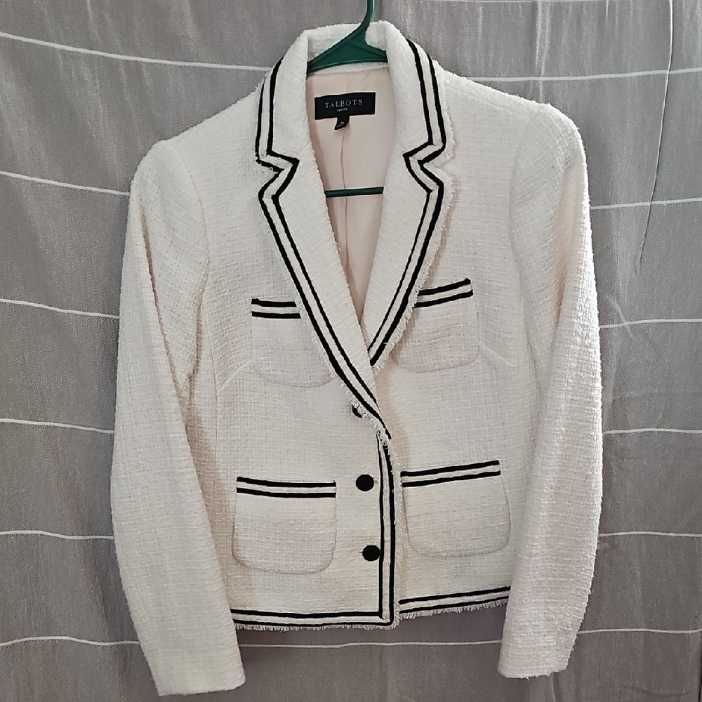 Talbots Women's White Blazer Jacket